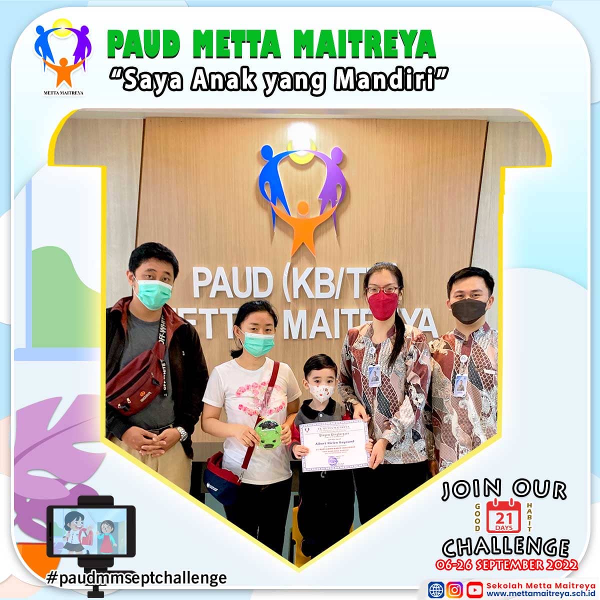 Penyerahan Piagam & Hadiah Challenge 21 Days Good Habit bulan September 2022 | PAUD METTA MAITREYA